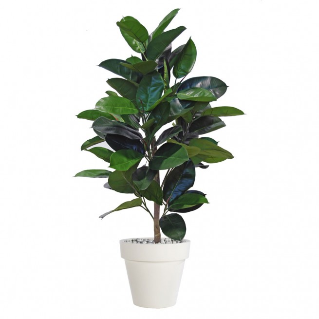 Planta semi-artificiala Ila, Ficus Elastica Plant Green - 120 cm